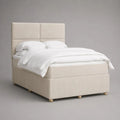 Polsterbett mit hohem Kopfteil aus Polyester-Chenille, Creme/Natur, 160 x 200 cm