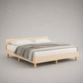 Doppelbett aus massivem Kiefernholz, Natur, Liegefläche 180 x 200 cm, Gesamtmaß 208 x 188 x 80 cm