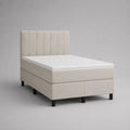 Boxspringbett-Komplettset 160 x 200 cm mit Taschenfederkernmatratze, Topper, Veloursbezug und gepolstertem Kopfteil, Beige/Schwarz
